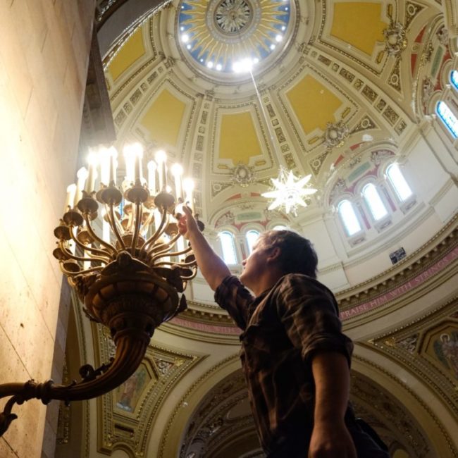 Upgraded the light fixtures to support LED energy-efficient bulbs and improved overall brightness on the main church level.